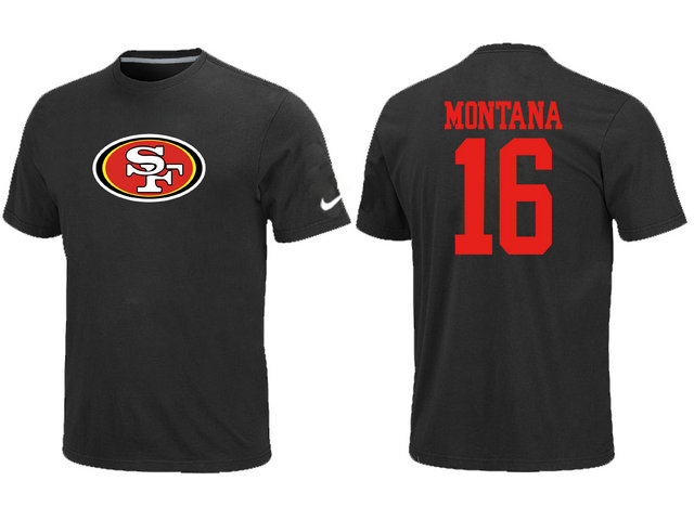 Nike San Francisco 49ers 16 Montana Name & Number T-Shirt Black,We sell and wholesale Nike San Francisco 49ers 16 Montana Name & Number T-Shirt Black on line form chian!