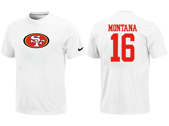 Nike San Francisco 49ers 16 Montana Name & Number T-Shirt White,We sell and wholesale Nike San Francisco 49ers 16 Montana Name & Number T-Shirt White on line form chian!