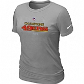 Nike San Francisco 49ers 2012 NFC Conference Champions Trophy Collection Long L.Grey Women's T-Shirt,baseball caps,new era cap wholesale,wholesale hats