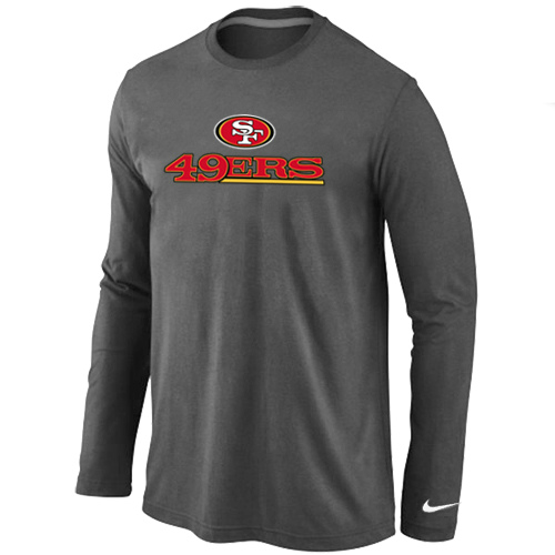 Nike San Francisco 49ers Authentic Logo Long Sleeve T-Shirt D.Gray,We sell and wholesale Nike San Francisco 49ers Authentic Logo Long Sleeve T-Shirt D.Gray on line form chian!