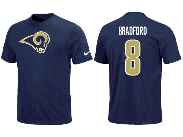 Nike St. Louis Rams Sam Bradford Name & Number T-Shirt Blue,We sell and wholesale Nike St. Louis Rams Sam Bradford Name & Number T-Shirt Blue on line form chian!