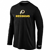 Nike Washington Red Skins Authentic Logo Long Sleeve T-Shirt Black,baseball caps,new era cap wholesale,wholesale hats