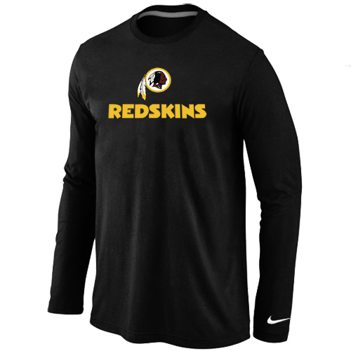 Nike Washington Red Skins Authentic Logo Long Sleeve T-Shirt Black,We sell and wholesale Nike Washington Red Skins Authentic Logo Long Sleeve T-Shirt Black on line form chian!