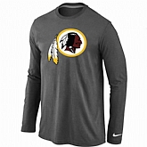 Nike Washington Red Skins Logo Long Sleeve T-Shirt D.Gray,baseball caps,new era cap wholesale,wholesale hats