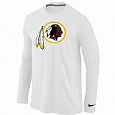 Nike Washington Red Skins Logo Long Sleeve T-Shirt White,baseball caps,new era cap wholesale,wholesale hats