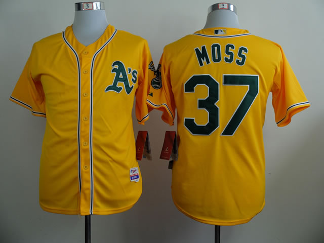 Oakland Athletics #37 Moss Yellow Jerseys,We sell and wholesale Oakland Athletics #37 Moss Yellow Jerseys on line form chian!