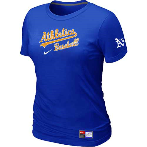 Oakland Athletics Nike Women's Blue Short Sleeve Practice T-Shirt,We sell and wholesale Oakland Athletics Nike Women's Blue Short Sleeve Practice T-Shirt on line form chian!