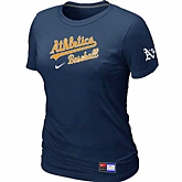 Oakland Athletics Nike Women's D.Blue Short Sleeve Practice T-Shirt,baseball caps,new era cap wholesale,wholesale hats