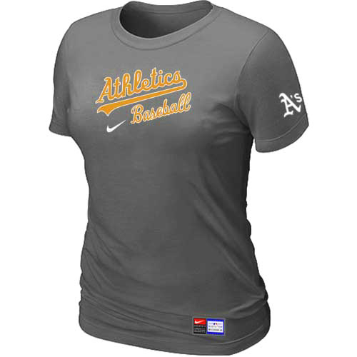Oakland Athletics Nike Women's D.Grey Short Sleeve Practice T-Shirt,We sell and wholesale Oakland Athletics Nike Women's D.Grey Short Sleeve Practice T-Shirt on line form chian!