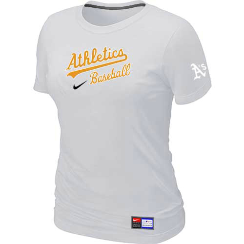 Oakland Athletics Nike Women's White Short Sleeve Practice T-Shirt,We sell and wholesale Oakland Athletics Nike Women's White Short Sleeve Practice T-Shirt on line form chian!