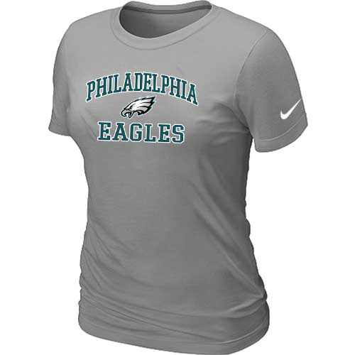 Philadelphia Eagles Women's Heart & Soul L.Grey T-Shirt,We sell and wholesale Philadelphia Eagles Women's Heart & Soul L.Grey T-Shirt on line form chian!