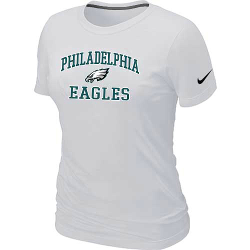 Philadelphia Eagles Women's Heart & Soul White T-Shirt,We sell and wholesale Philadelphia Eagles Women's Heart & Soul White T-Shirt on line form chian!