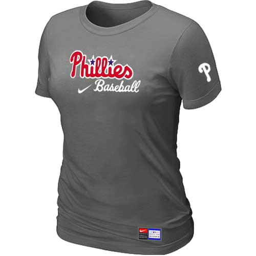 Philadelphia Phillies Nike Women's D.Grey Short Sleeve Practice T-Shirt,We sell and wholesale Philadelphia Phillies Nike Women's D.Grey Short Sleeve Practice T-Shirt on line form chian!