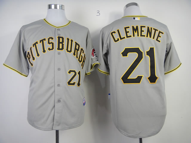Pittsburgh Pirates #21 Roberto Clemente Gray Throwback Jerseys,We sell and wholesale Pittsburgh Pirates #21 Roberto Clemente Gray Throwback Jerseys on line form chian!
