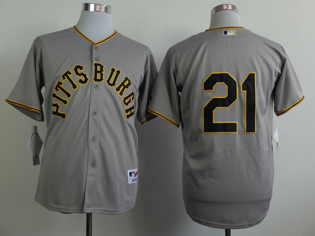 Pittsburgh Pirates #21 Roberto Clemente Throwback 1953 Gray Jerseys,We sell and wholesale Pittsburgh Pirates #21 Roberto Clemente Throwback 1953 Gray Jerseys on line form chian!