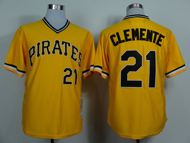 Pittsburgh Pirates #21 Roberto Clemente Throwback 1971 Yellow Jerseys,We sell and wholesale Pittsburgh Pirates #21 Roberto Clemente Throwback 1971 Yellow Jerseys on line form chian!