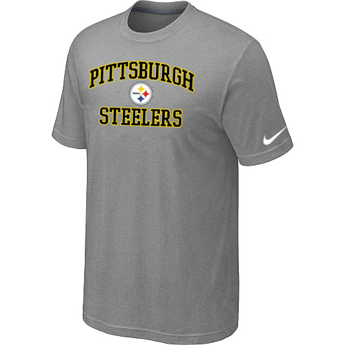 Pittsburgh Steelers Heart & Soul Light grey T-Shirt,We sell and wholesale Pittsburgh Steelers Heart & Soul Light grey T-Shirt on line form chian!