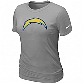 San Diego Charger L.Grey Women's Logo T-Shirt,baseball caps,new era cap wholesale,wholesale hats