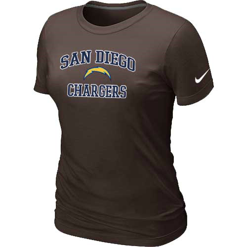 San Diego Charger Women's Heart & Soul Brown T-Shirt,We sell and wholesale San Diego Charger Women's Heart & Soul Brown T-Shirt on line form chian!