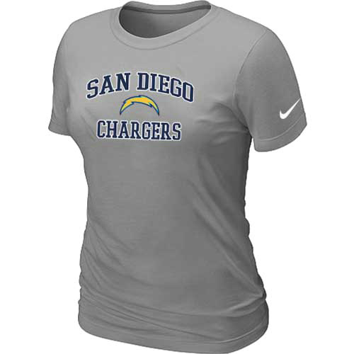 San Diego Charger Women's Heart & Soul L.Grey T-Shirt,We sell and wholesale San Diego Charger Women's Heart & Soul L.Grey T-Shirt on line form chian!