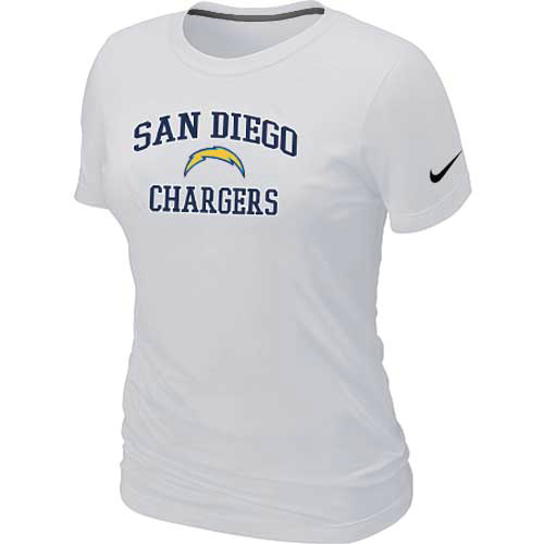 San Diego Charger Women's Heart & Soul White T-Shirt,We sell and wholesale San Diego Charger Women's Heart & Soul White T-Shirt on line form chian!