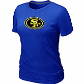 San Francisco 49ers Neon Logo Charcoal Women's Blue T-shirt