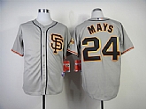 San Francisco Giants #24 Mays Grey Throwback Jerseys