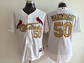 St. Louis Cardinals #50 Adam Wainwright White With Golden Jerseys,baseball caps,new era cap wholesale,wholesale hats