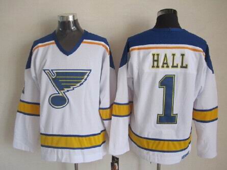 St.Louis Blues #1 Hall CCM Throwback White Jerseys,We sell and wholesale St.Louis Blues #1 Hall CCM Throwback White Jerseys on line form chian!