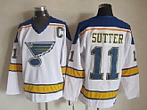 St.Louis Blues #11 Brian Sutter Throwback CCM White Jerseys,baseball caps,new era cap wholesale,wholesale hats