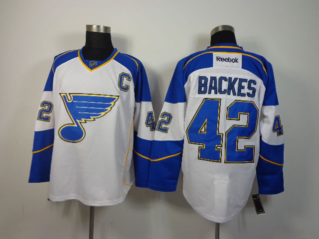 St.Louis Blues #42 Backes C Patch White Jerseys,We sell and wholesale St.Louis Blues #42 Backes C Patch White Jerseys on line form chian!