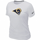 St.Louis Rams White Women's Logo T-Shirt,baseball caps,new era cap wholesale,wholesale hats