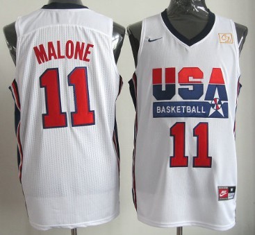 Team USA Basketball #11 Malone White Throwback Jerseys,We sell and wholesale Team USA Basketball #11 Malone White Throwback Jerseys on line form chian!