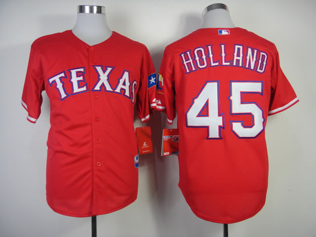 Texas Rangers #45 Holland 2014 Red Jerseys,We sell and wholesale Texas Rangers #45 Holland 2014 Red Jerseys on line form chian!