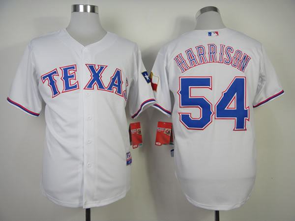 Texas Rangers #54 Harrison 2014 White Jerseys,We sell and wholesale Texas Rangers #54 Harrison 2014 White Jerseys on line form chian!
