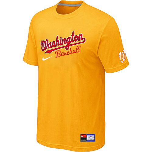 Washington Nationals Yellow Nike Short Sleeve Practice T-Shirt,We sell and wholesale Washington Nationals Yellow Nike Short Sleeve Practice T-Shirt on line form chian!