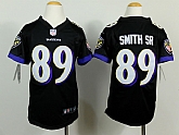 Youth Nike Baltimore Ravens #89 Smith SR Black Game Jerseys