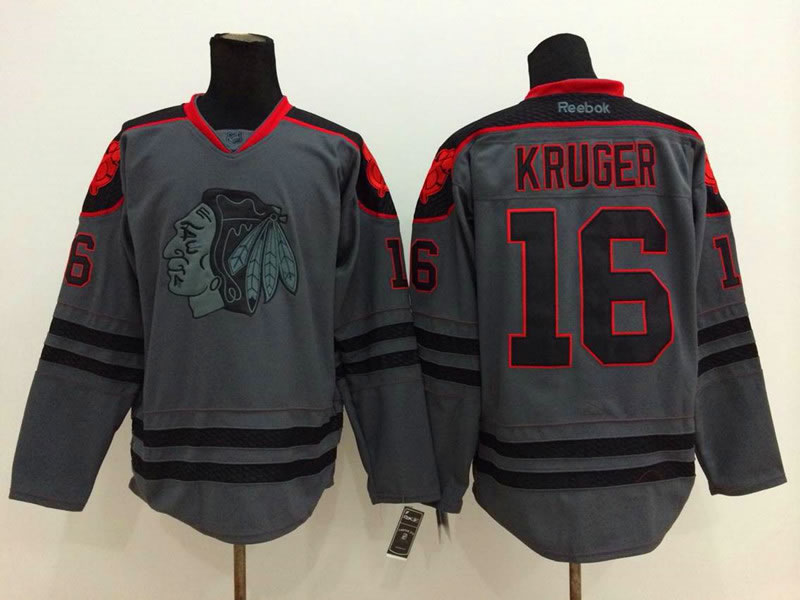 Chicago Blackhawks #16 Marcus Kruger Dark Gray Jerseys,We sell and wholesale Chicago Blackhawks #16 Marcus Kruger Dark Gray Jerseys on line form chian!