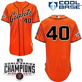 San Francisco Giants #40 Madison Bumgarner 2014 Champions Patch Orange Jerseys,baseball caps,new era cap wholesale,wholesale hats