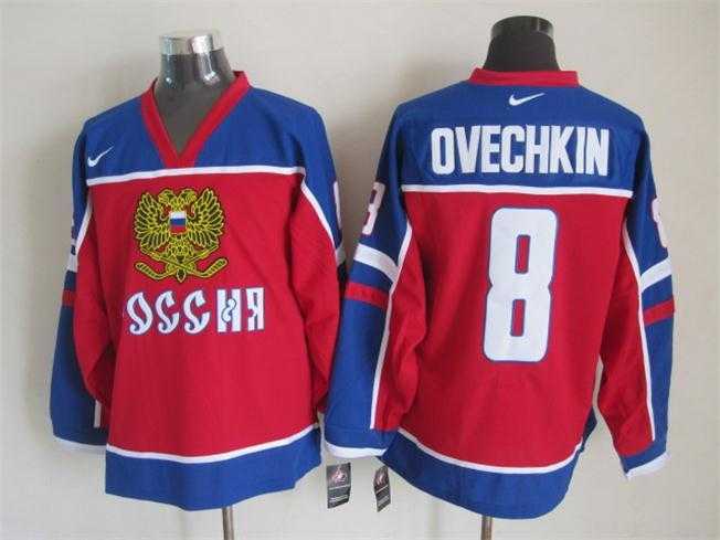 Russian #8 Ovechkin Red-Blue Hockey Jerseys,We sell and wholesale Russian #8 Ovechkin Red-Blue Hockey Jerseys on line form chian!