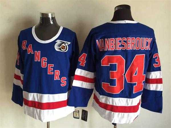 New York Rangers #34 Vanbiesbrouck 75TH CCM Throwback Blue Jerseys,We sell and wholesale New York Rangers #34 Vanbiesbrouck 75TH CCM Throwback Blue Jerseys on line form chian!