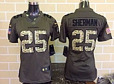Womens Limited Nike Seattle Seahawks #25 Sherman Green Salute To Service Jerseys,baseball caps,new era cap wholesale,wholesale hats