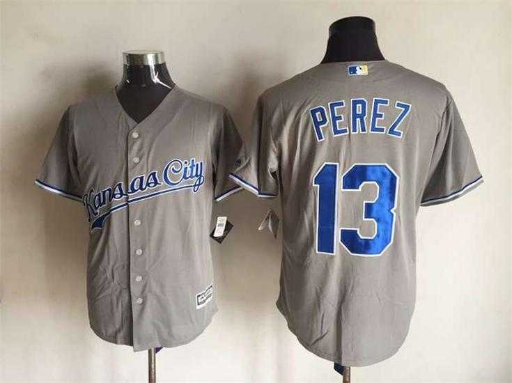 Majestic Kansas City Royals #13 Salvador Perez Gray Stitched Jerseys,We sell and wholesale Majestic Kansas City Royals #13 Salvador Perez Gray Stitched Jerseys on line form chian!