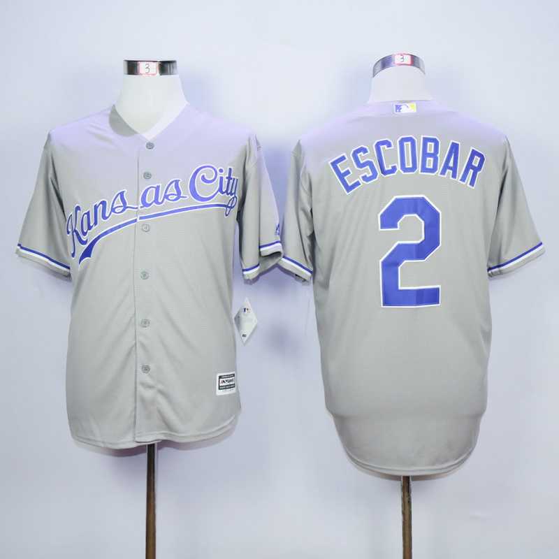 Majestic Kansas City Royals #2 Alcides Escobar Gray MLB Stitched Jerseys,We sell and wholesale Majestic Kansas City Royals #2 Alcides Escobar Gray MLB Stitched Jerseys on line form chian!