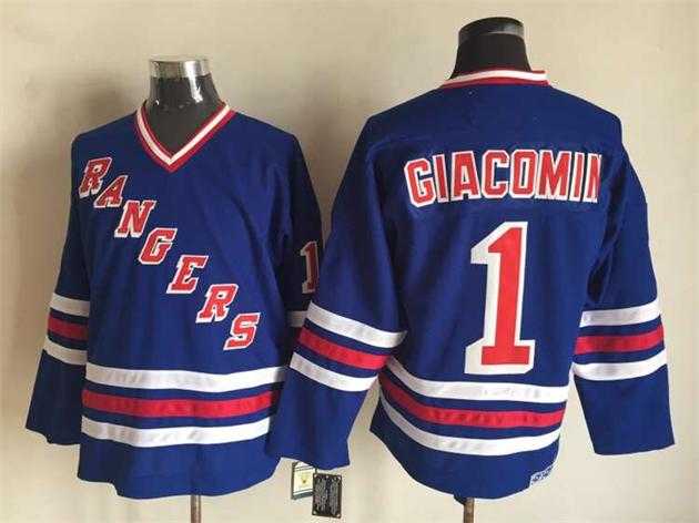 New York Rangers #1 Eddie Giacomin Blue CCM Throwback Jerseys,We sell and wholesale New York Rangers #1 Eddie Giacomin Blue CCM Throwback Jerseys on line form chian!