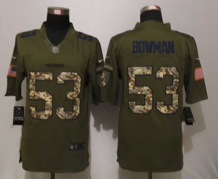Nike Limited San Francisco 49ers #53 Bowman Salute To Service Green Jerseys,We sell and wholesale Nike Limited San Francisco 49ers #53 Bowman Salute To Service Green Jerseys on line form chian!