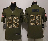 Nike Limited Washington Redskins #28 Green Salute To Service Green Jerseys