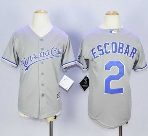 Youth Kansas City Royals #2 Alcides Escobar Gray Cool Base Stitched MLB Jerseys,We sell and wholesale Youth Kansas City Royals #2 Alcides Escobar Gray Cool Base Stitched MLB Jerseys on line form chian!
