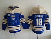 Kansas City Royals #18 Ben Zobrist Blue Stitched Hoodie,baseball caps,new era cap wholesale,wholesale hats