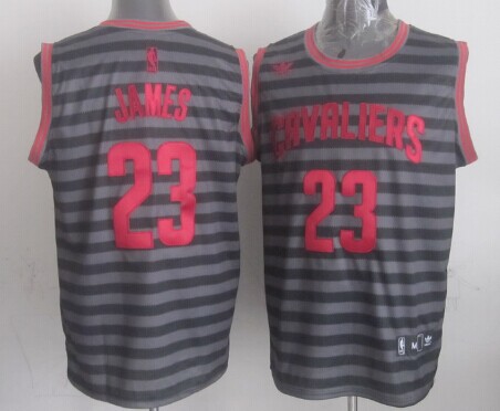 Cleveland Cavaliers #23 LeBron James Gray With Black Pinstripe Jerseys,We sell and wholesale Cleveland Cavaliers #23 LeBron James Gray With Black Pinstripe Jerseys on line form chian!